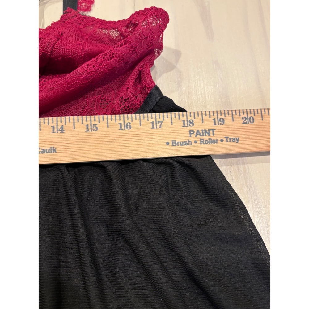 Torrid Curve Black Burgundy Red Lace Strappy Babydoll Lingerie Size 2 NWT - Picture 9 of 11